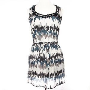 Aqua Dress Sleeveless Pattern Grey Dress